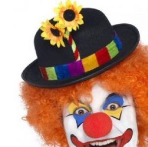 Clown Bowler Hat with Flower