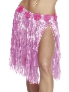 Hawaiian Hula Skirt Fancy Dress - Pink