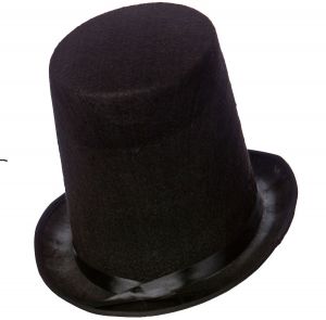 Tall Stovepipe Lincoln Top Hat - Black