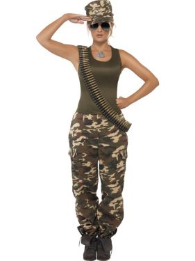 Army Girl Fancy Dress Costume 