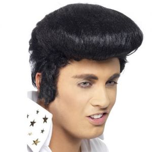 Mens Licensed Deluxe Elvis Fancy Dress Wig
