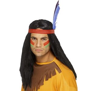 Mens Native American Inspired Indian Brave Wig