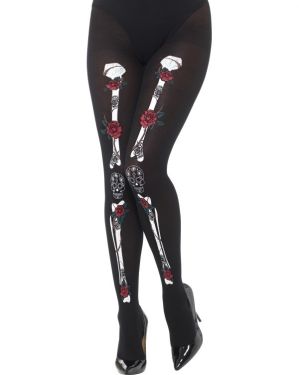 Ladies Opaque Day of the Dead Tights