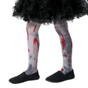 Halloween Girls Tights with Zombie Print 