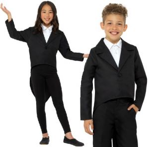 Childs Fancy Dress Black Tailcoat Jacket
