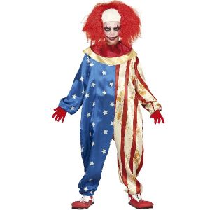 Childs Patriot Killer Clown Fancy Dress Costume