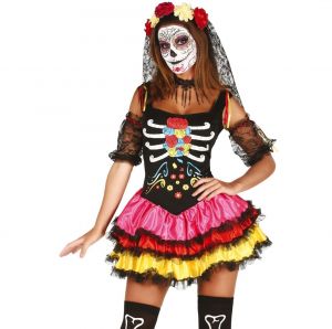 Ladies Halloween Day of the Dead Catrina Costume