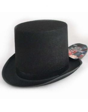 Fancy Dress Hat - Stovepipe Top Hat - Black