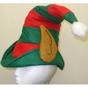 Christmas Striped Elf Hat with Ears