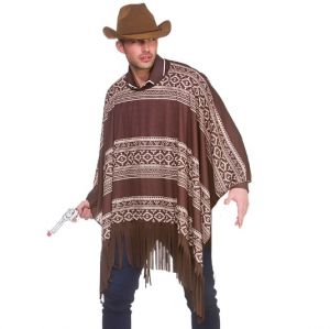 Adult Western Cowboy Fancy Dress Poncho