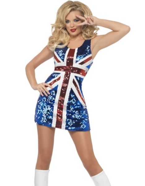 Ladies Sequin Union Jack Outfit from ...