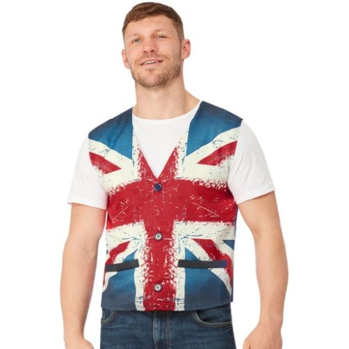 Adult Union Jack Fancy Dress Waistcoat by Doodys Fancy Dress