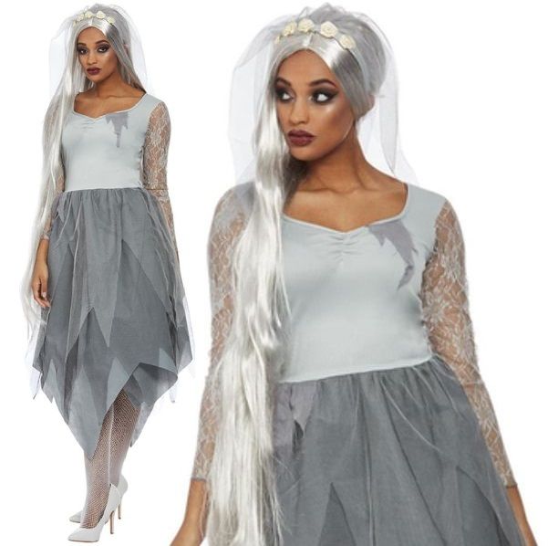 Womens Ghostly Dead Bride Short Dress Halloween Horror Fancy Dress Costume  | Fruugo BH